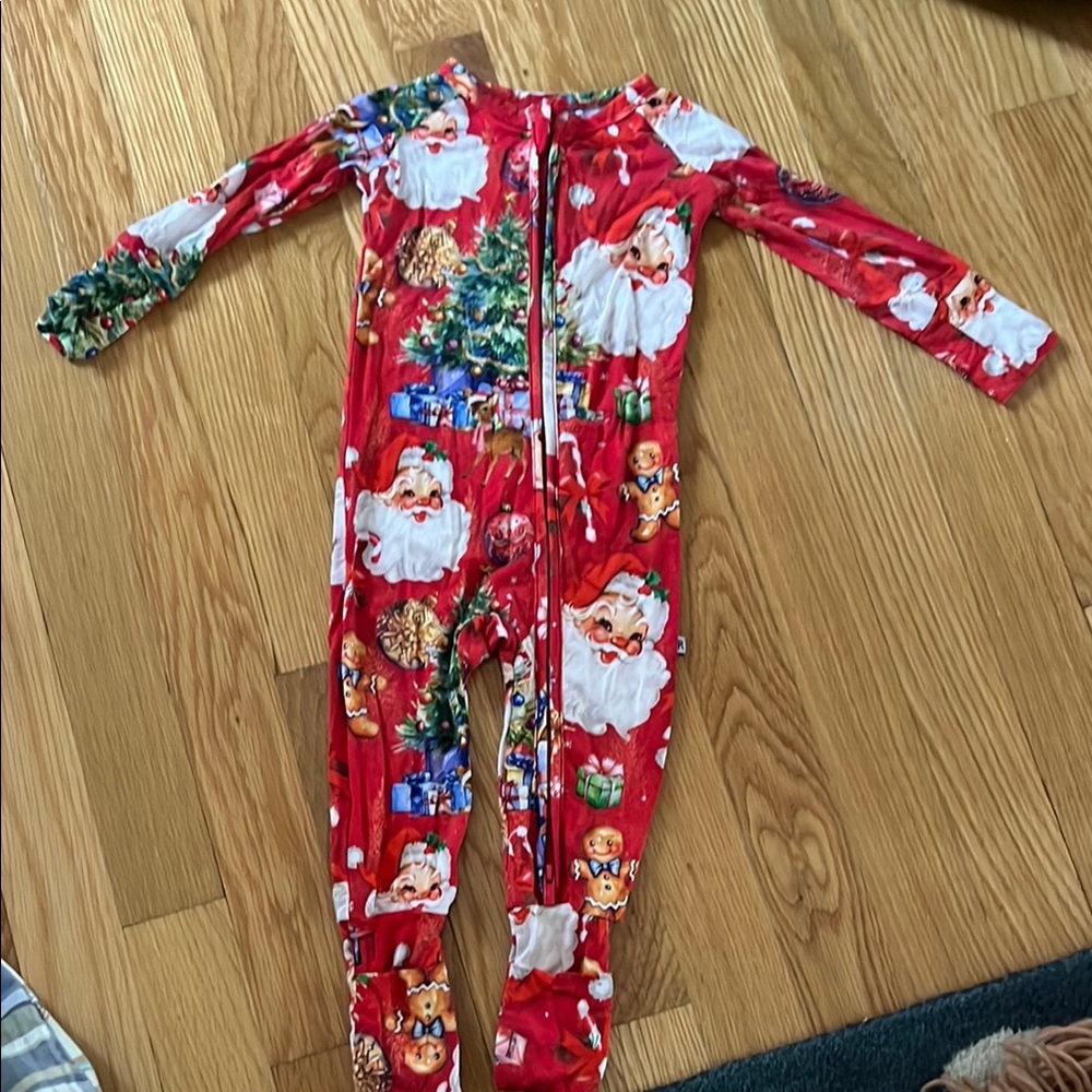 Bums & Roses Red Santa Kids One Piece